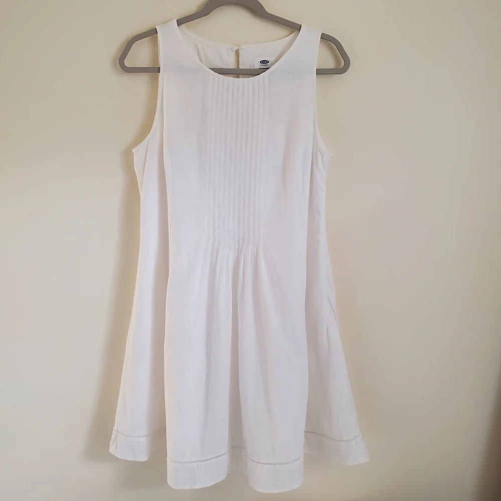 Old Navy White 100% Cotton Trapeze Dress - Picture 2 of 11